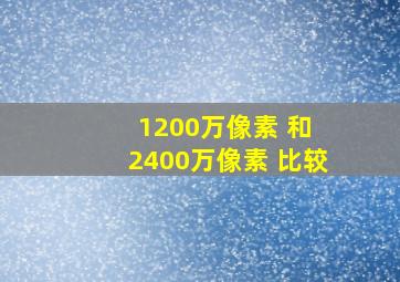 1200万像素 和 2400万像素 比较